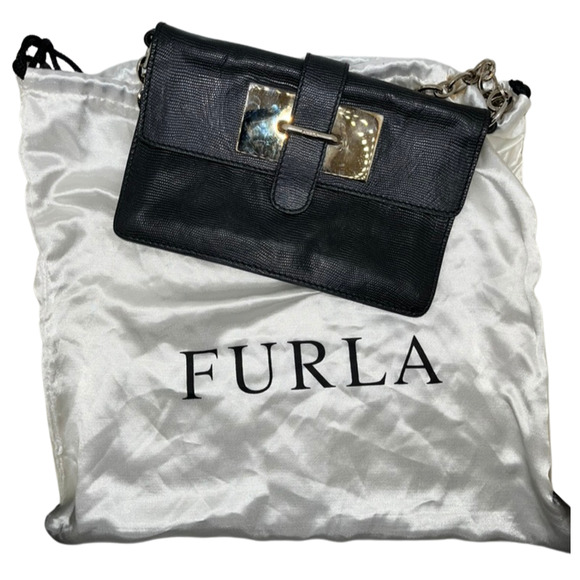 Furla Shoulder Bag Chain Mini Clutch With Original Dust Bag Made In Italy - Picture 1 of 9